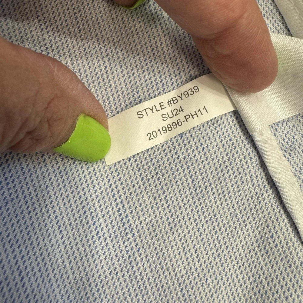 J‎ Crew Blazer Women's 6 Blue Striped Seersucker Linen Blend Lightweight Relaxed - Picture 15 of 15